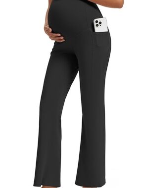 M MOTEEPI Women's Maternity Work Leggings with Pockets